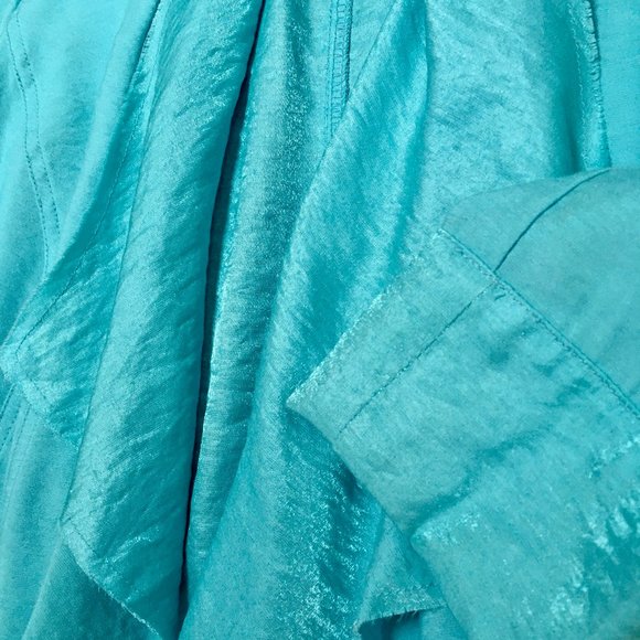 dressy Chico's aqua blue jacket - Picture 4 of 12